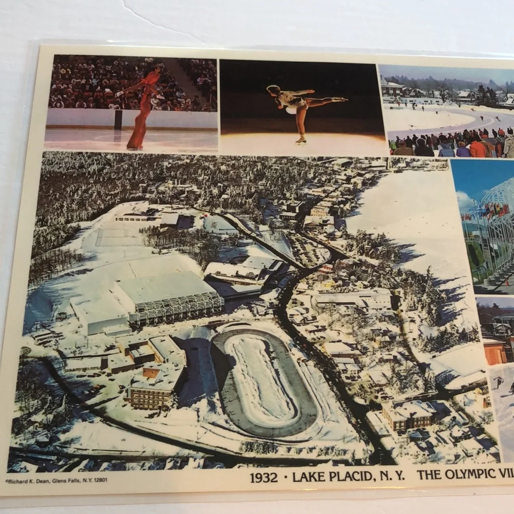 Lake Placid Olympics 1980 Placemat Vintage USA Lake Placid Olympics Souvenir